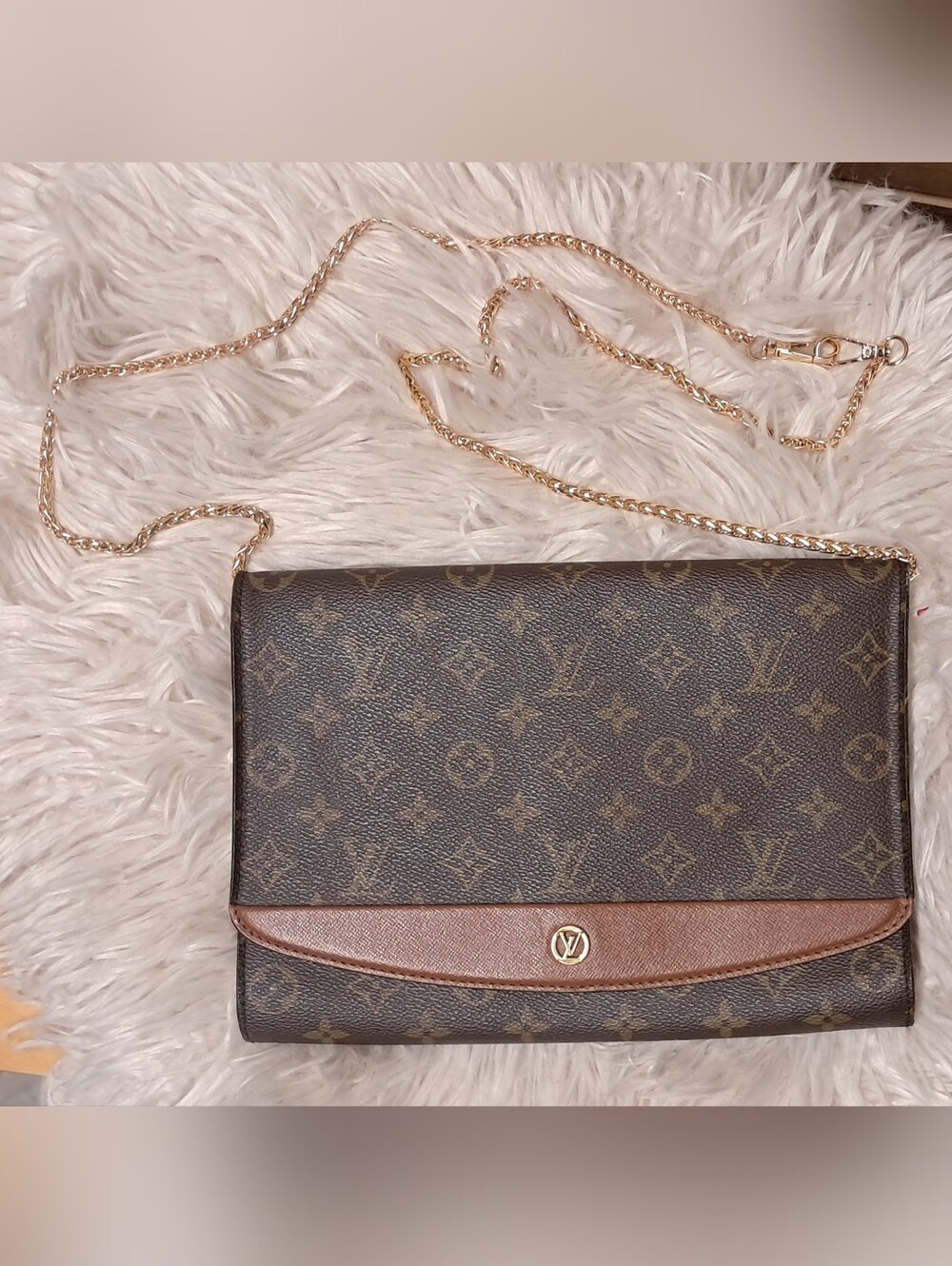 Vintage Louis Vuitton Monogram Bordeaux Flap Bag / Crossbody Clutch - Picture 3 of 9
